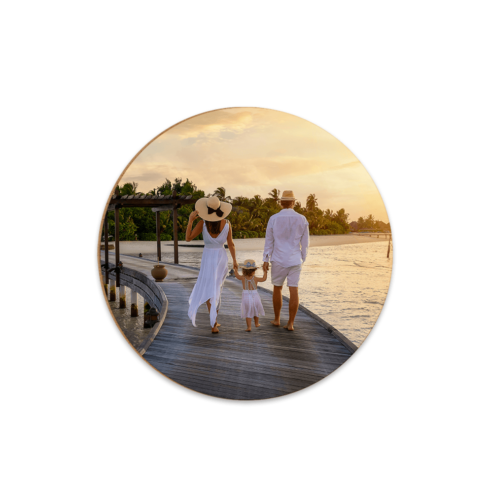 Unisub 3.5" Round Sublimation Hardboard Coaster - Gloss White w/ Raw Back - HeatPressNation