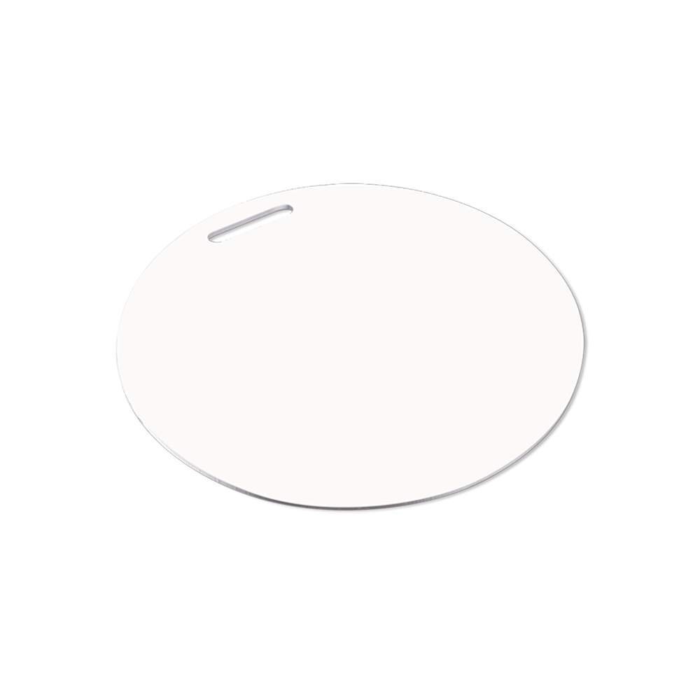 Unisub 3.5" Round Sublimation Aluminium Bag Tag - 2 Sided Semi Gloss White - HeatPressNation