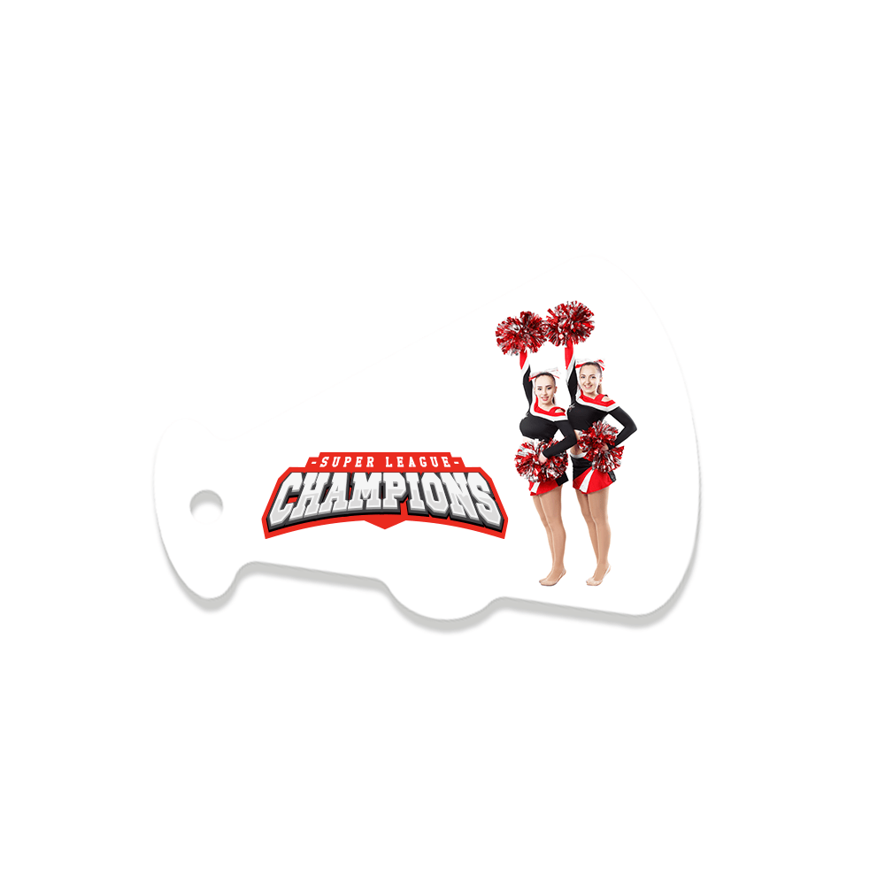 Unisub 4" x 2.67" Megaphone Sublimation FRP Bag Tag - 2 Sided Gloss White - HeatPressNation