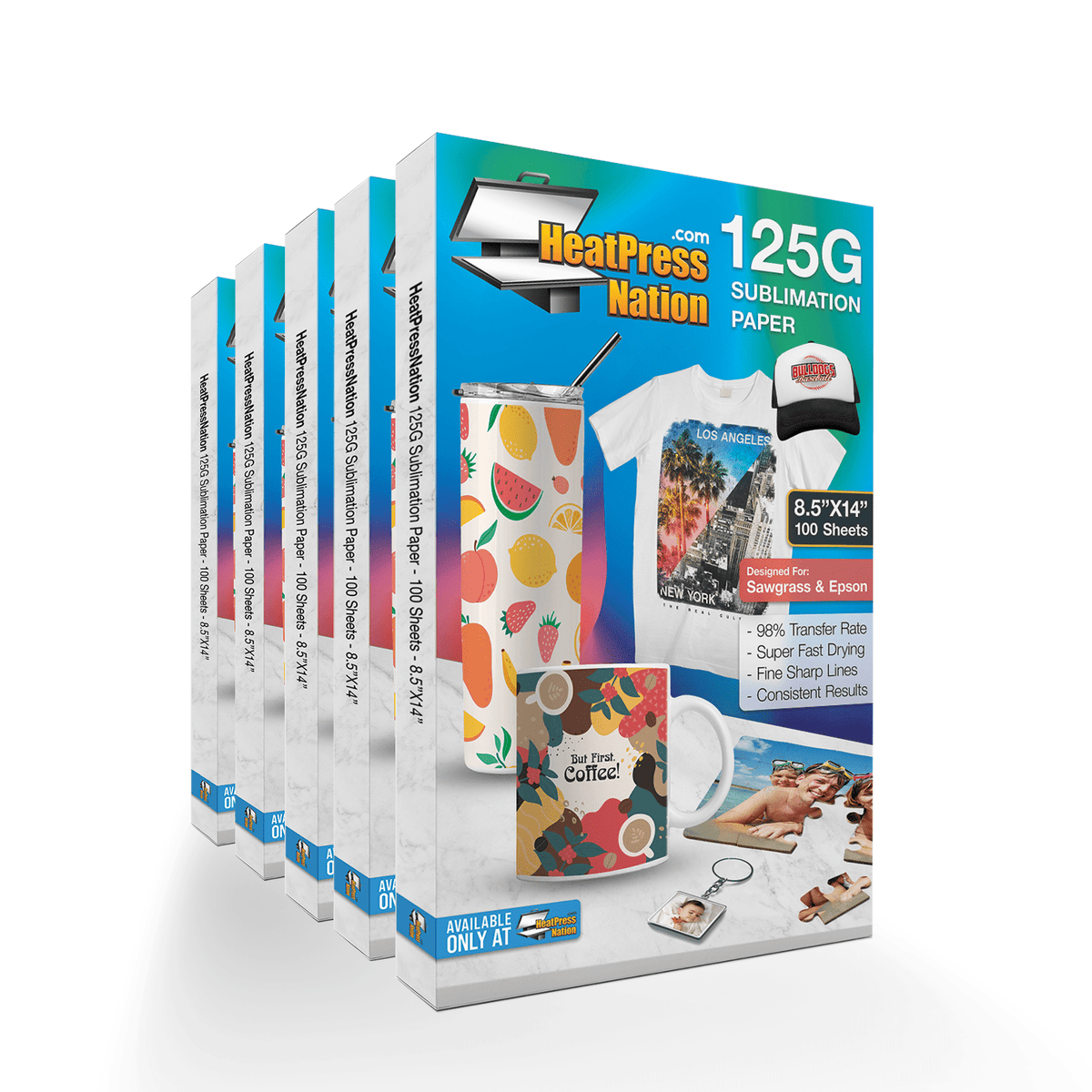 Heat Press Nation 125G Sublimation Paper - 500 Sheet Bulk Pack - HeatPressNation