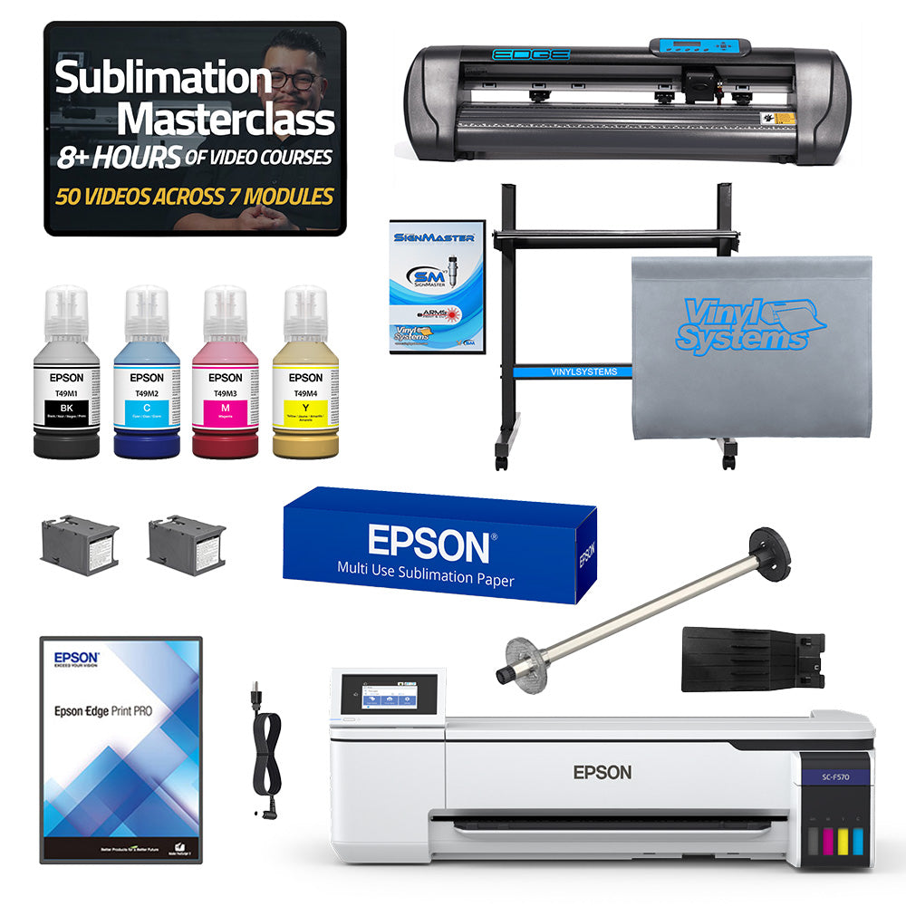Epson SureColor F570 24" Desktop Dye-Sublimation Printer VinylSystems Cutter Bundle