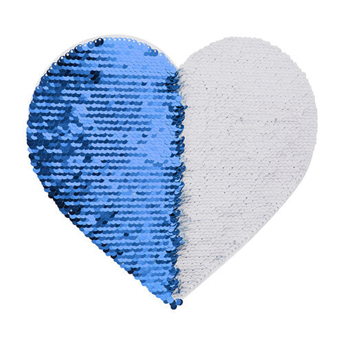 HPN SubliCraft Two-Color Sequin Heart 22 x 19.5 cm - Blue / White Background