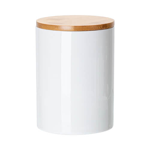 HPN SubliCraft 750 ml Ceramic Container with Wooden Lid for Sublimation