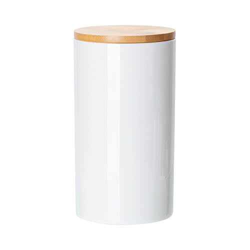 HPN SubliCraft 900 ml Ceramic Container with Wooden Lid for Sublimation