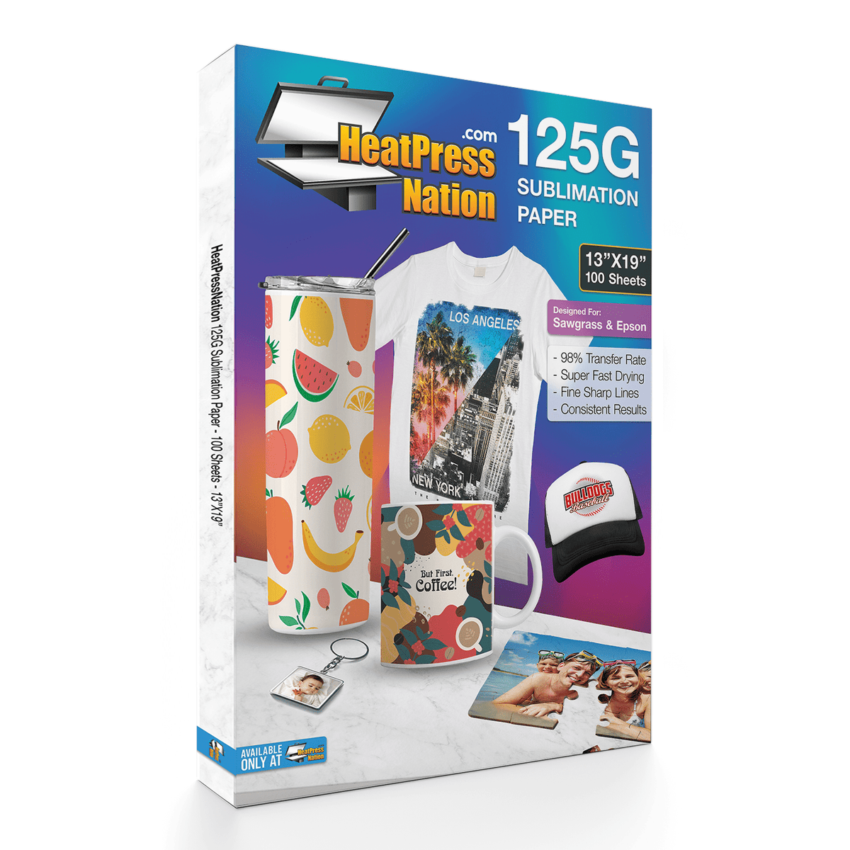 Heat Press Nation 125G Sublimation Paper - 100 Sheets - HeatPressNation