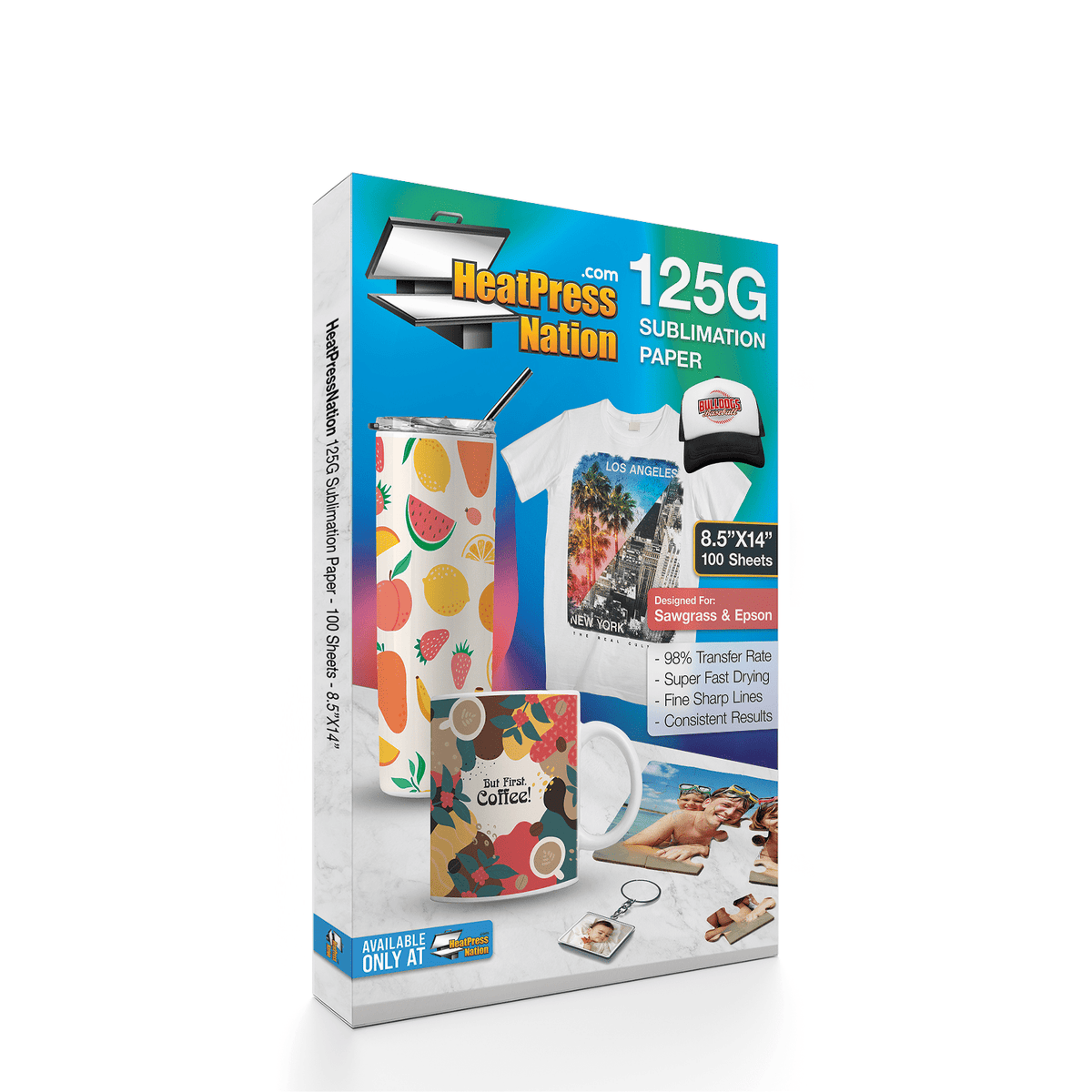 Heat Press Nation 125G Sublimation Paper - 100 Sheets - HeatPressNation