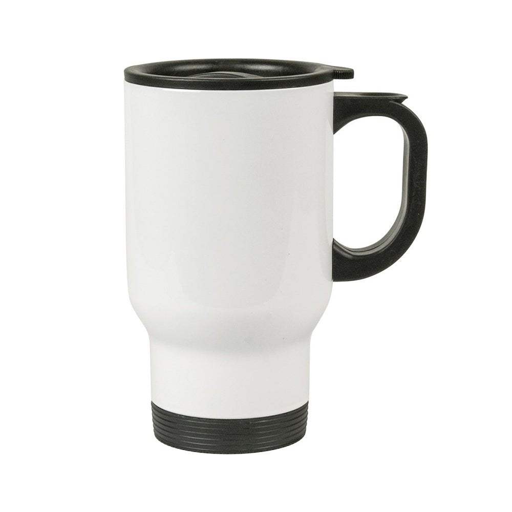 HPN SubliCraft 14 oz. White Sublimation Stainless Steel Travel Mug - 24 per Case - HeatPressNation
