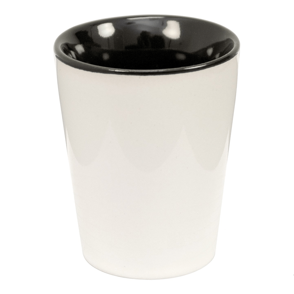 HPN ORCA Premium 1.5 oz. Sublimation Ceramic Shot Glass with Black Inner - 120 per Case - HeatPressNation