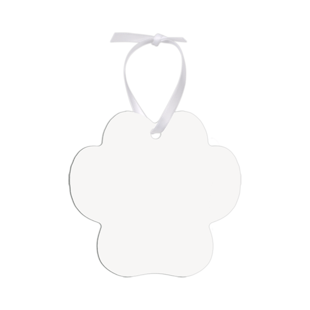 Unisub 3.71" x 3.59" Paw Print Sublimation Aluminum Ornament - HeatPressNation