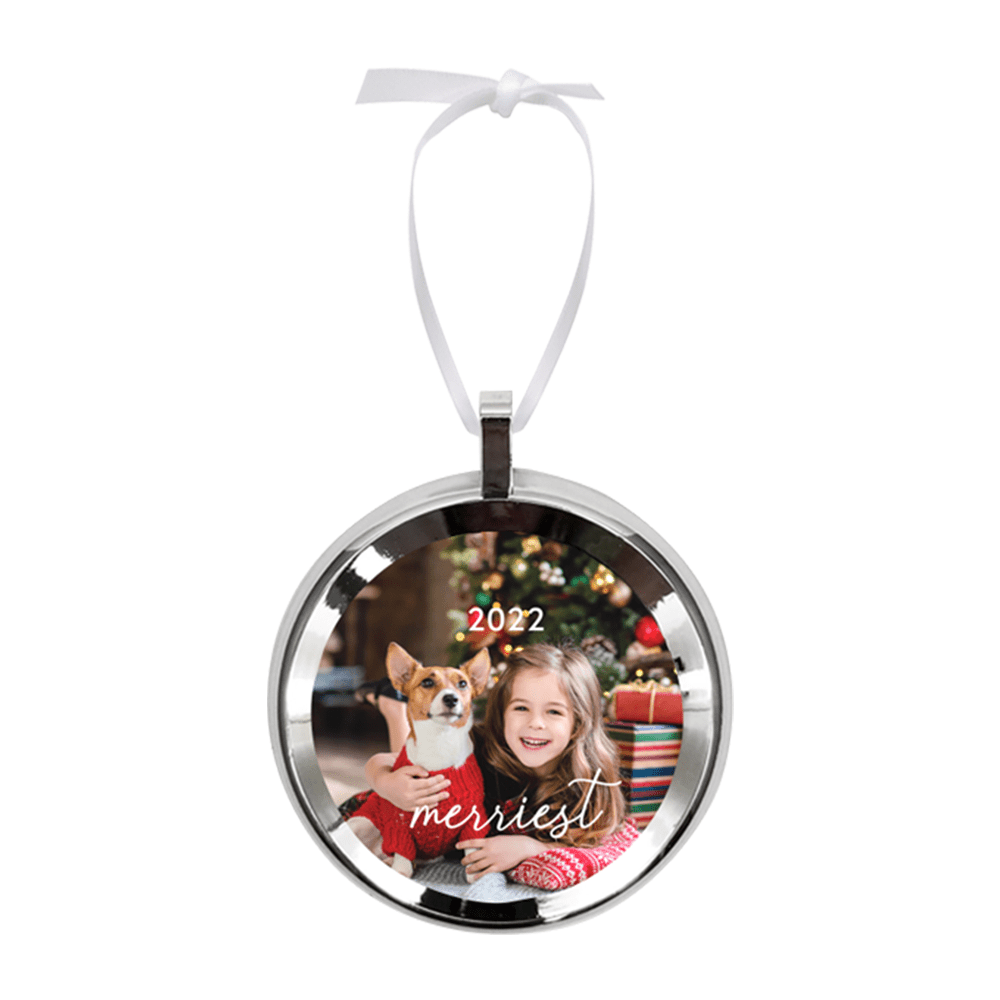 Unisub 2.99" x 3.5" Framed Round Sublimation Ornament - HeatPressNation