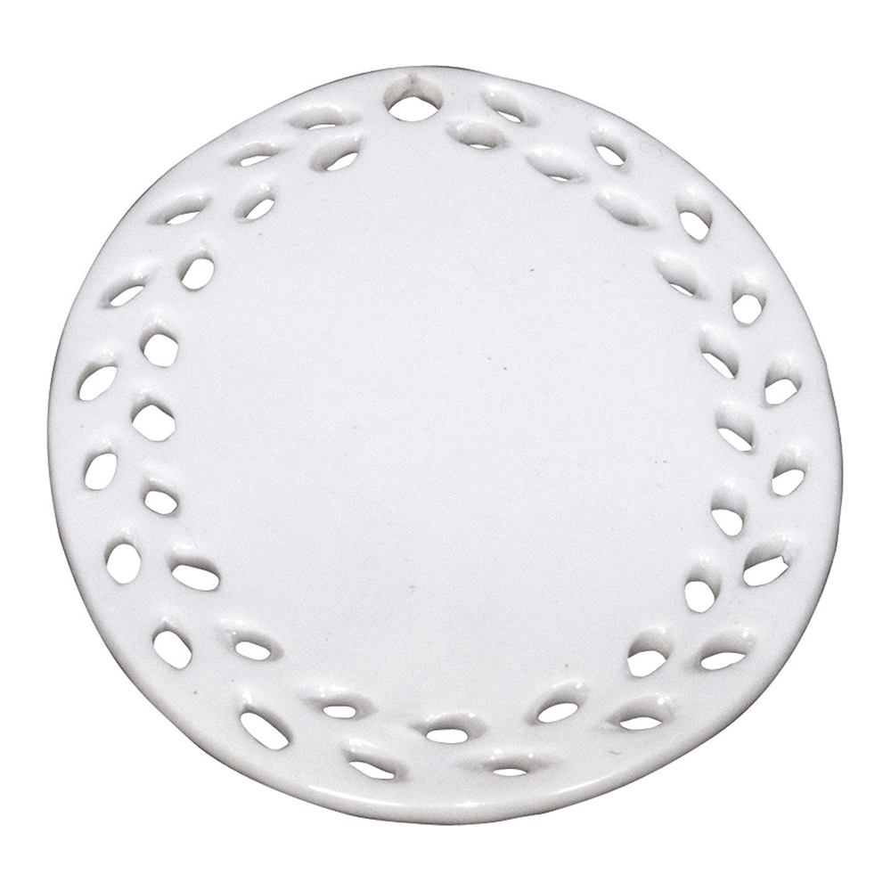 HPN SubliCraft 3" Sublimation Oval Doily Ceramic Ornament with Leaf Trim - 100 per Case - HeatPressNation