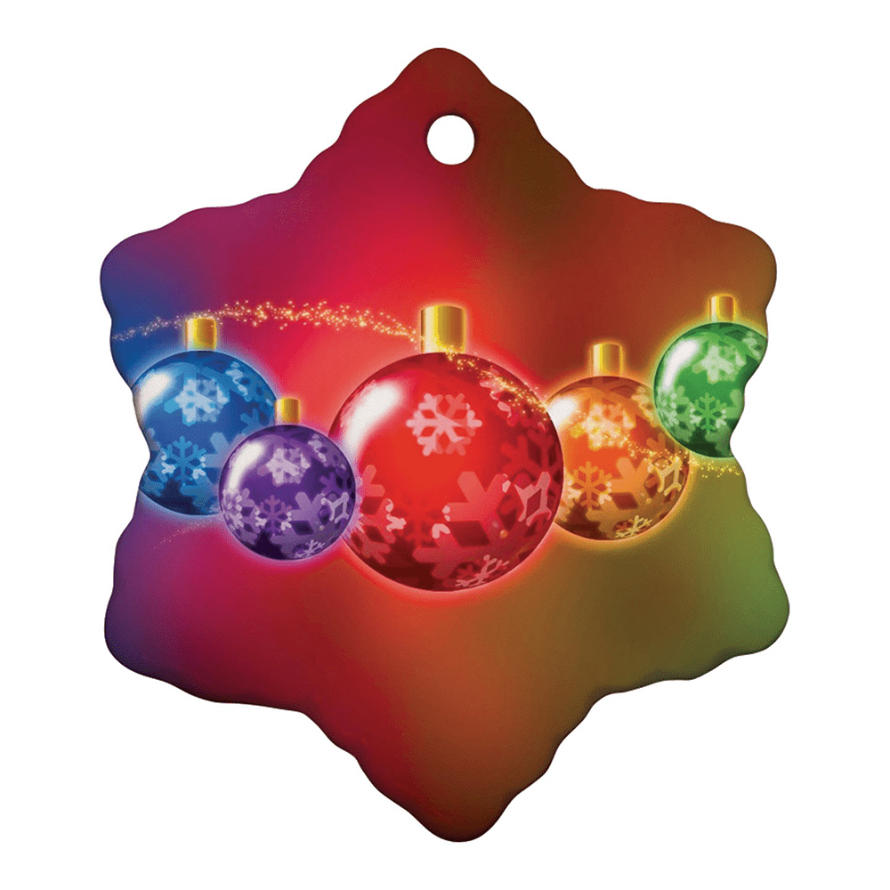HPN SubliCraft 3" Snowflake Sublimation Ceramic Ornament with Hole - 100 per Case - HeatPressNation