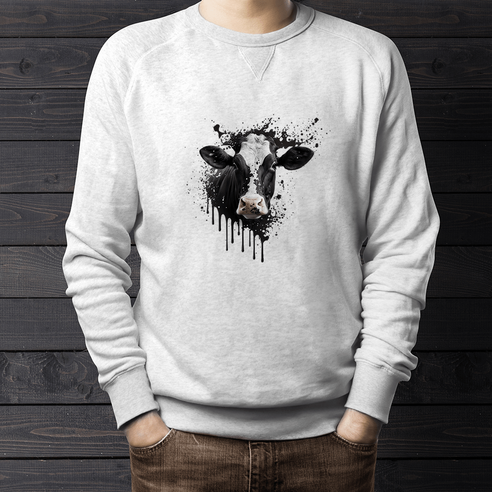 Splatter Monochrome Cow Design - HeatPressNation