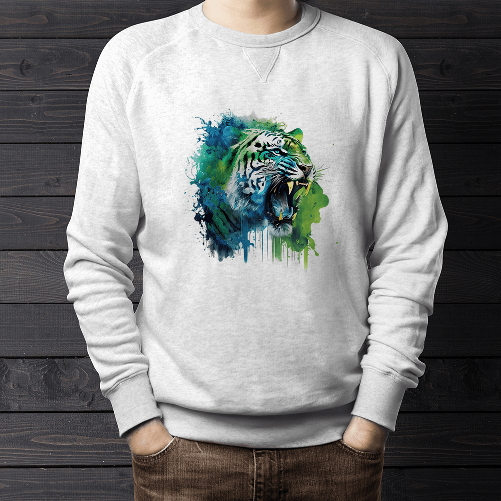 Neon Tiger Head Design - HeatPressNation