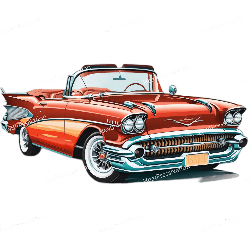Classic Red Car Design - HeatPressNation
