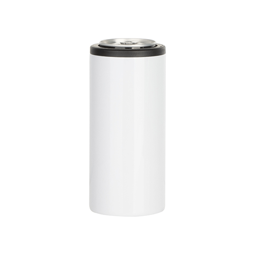 HPN SubliCraft White Sublimation Stainless Steel Can Cooler for Skinny 12 oz. Cans - HeatPressNation