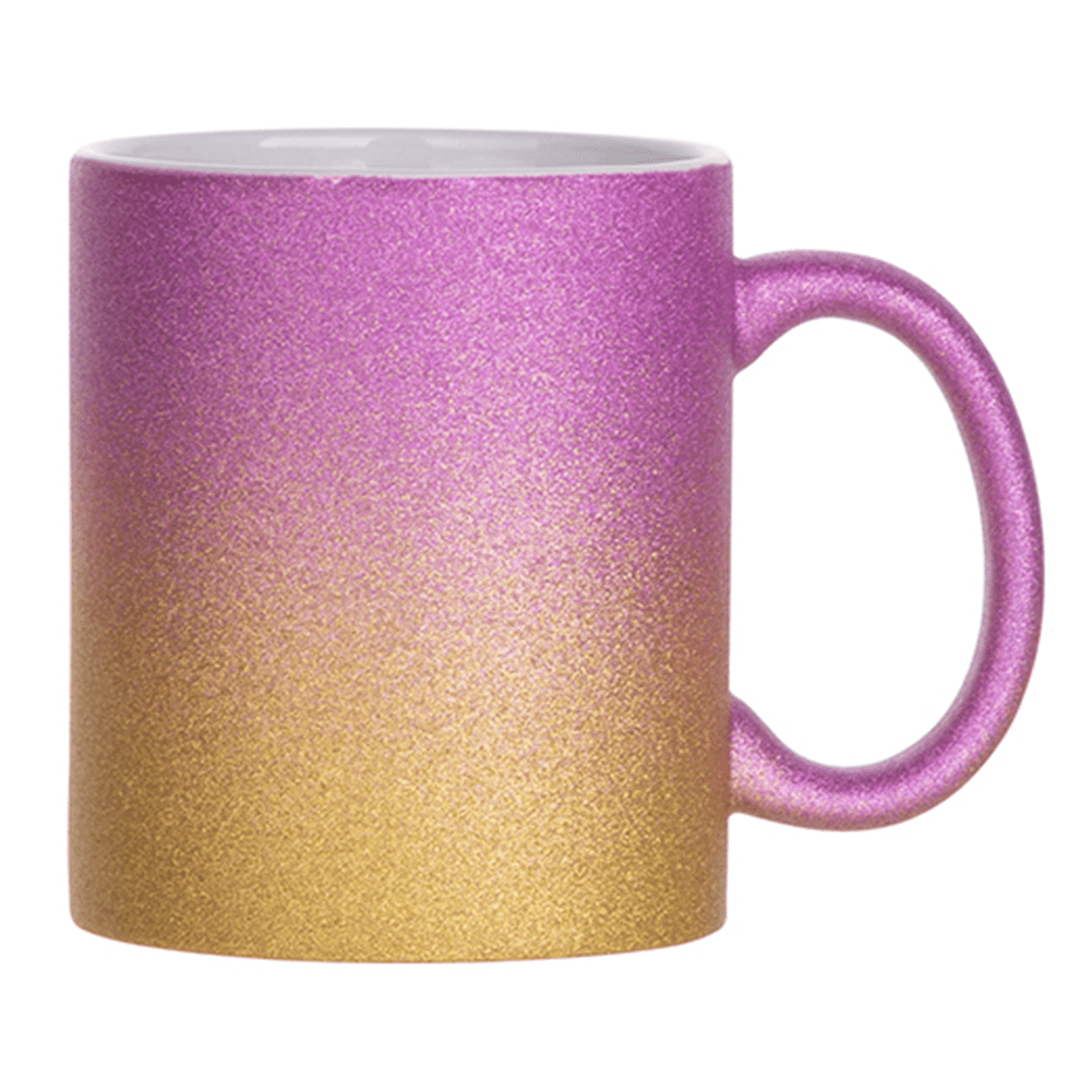 HPN SubliCraft 11 oz. Glitter Gradient Sublimation Ceramic Mug - 36 per case - HeatPressNation