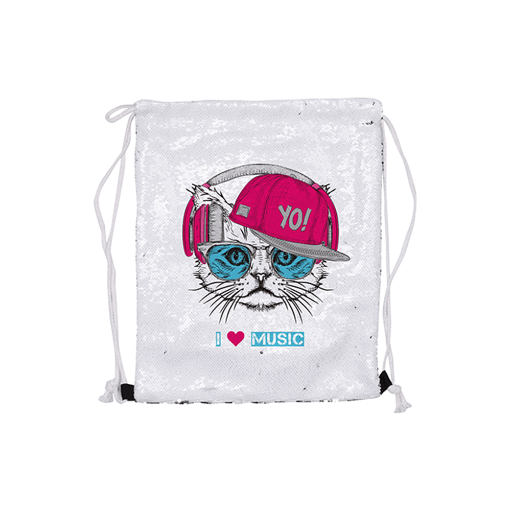 HPN SubliCraft 14.1" x 17.7" Sequin Sublimation Drawstring Backpack - HeatPressNation