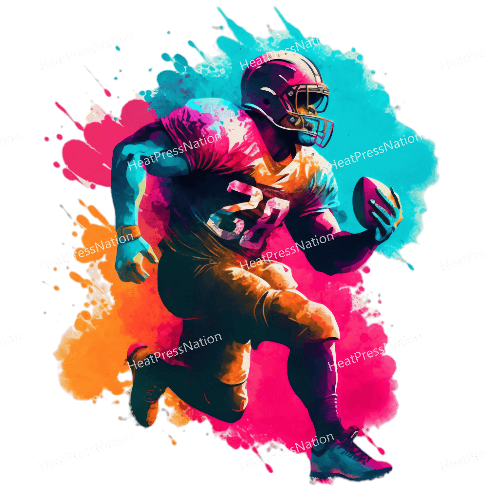 Splatter Football Player Design - HeatPressNation