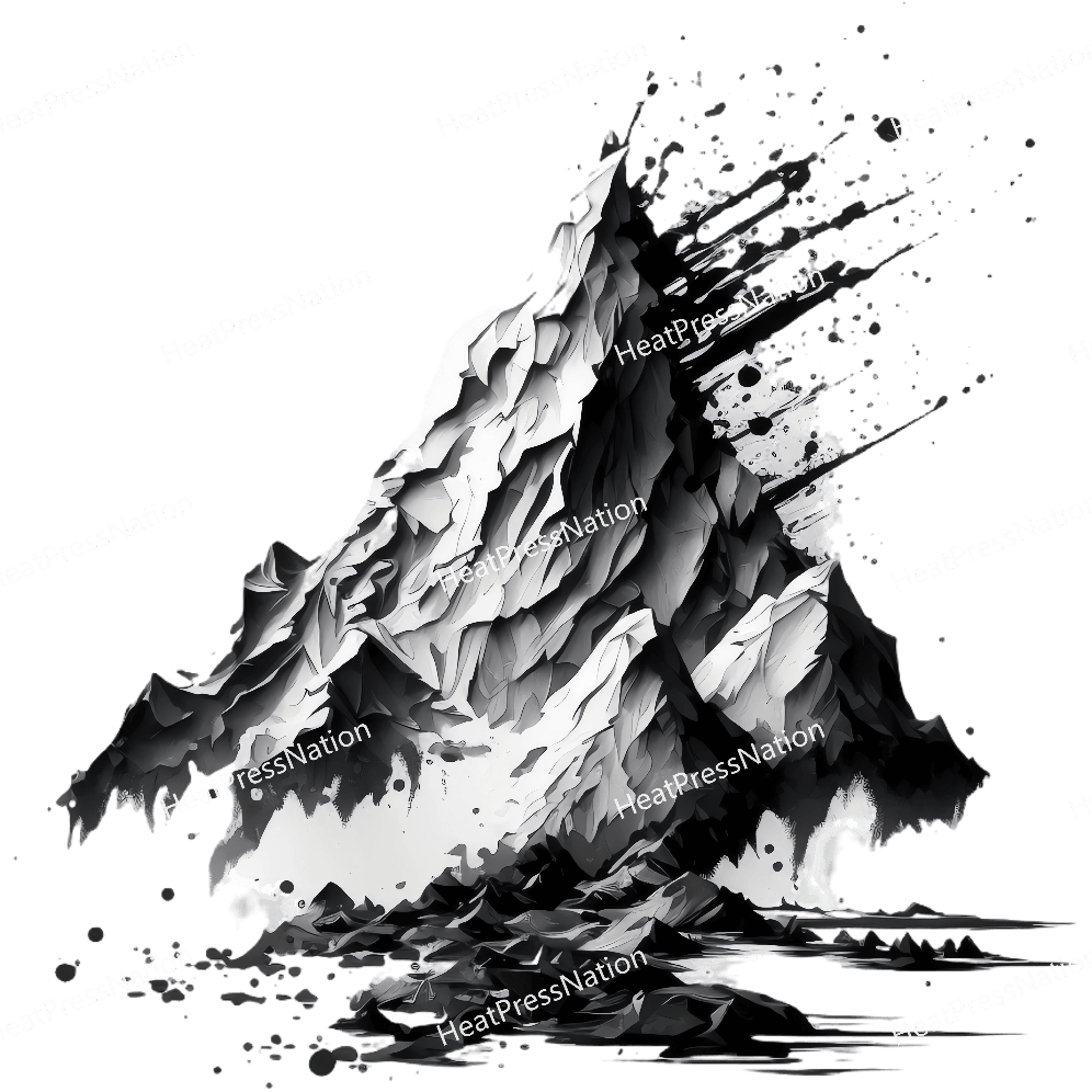Monochrome Mountain Design - HeatPressNation