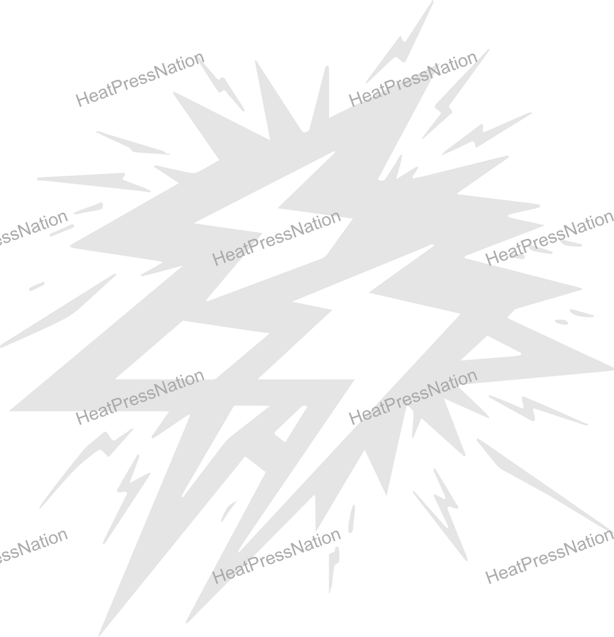 Shock Lightning Bolt Vector Design - HeatPressNation