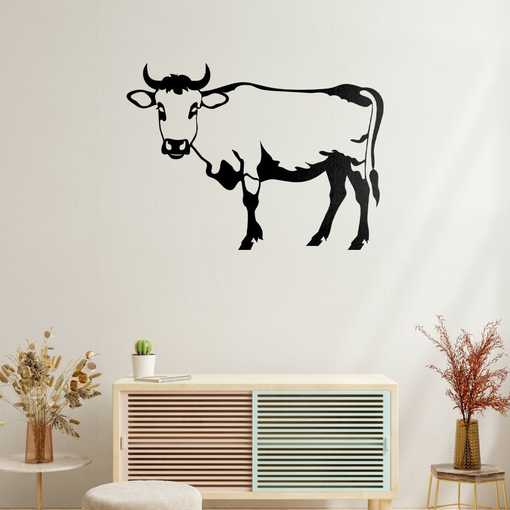 Standing Side Cow Vector Design - HeatPressNation