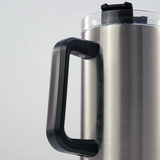 HPN SubliCraft 40 oz. Sublimation Stainless Steel Travel Mug w/ Straw and Handle - Silver - 20 Per Case - HeatPressNation