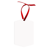 Unisub 4" x 2.75" Sublimation Aluminum Angled Tag Ornament - HeatPressNation