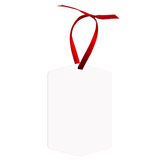 Unisub 4" x 2.75" Sublimation Aluminum Angled Tag Ornament - HeatPressNation