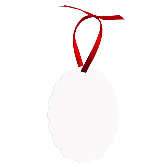 Unisub 4" x 3" Sublimation Aluminum Scalloped Oval Ornament - HeatPressNation