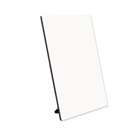 ChromaLuxe 10" x 8" 1/4" Sublimation MDF Wood Photo Panel w/ Kickstand - Gloss White/Black Back - HeatPressNation