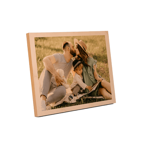 ChromaLuxe 7" x 5" Sublimation Maple Wood Photo Panel w/ Kickstand - Matte Clear - HeatPressNation