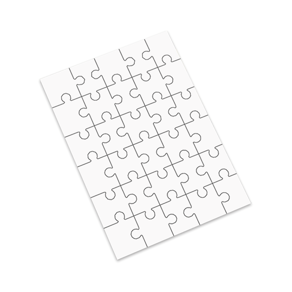 Unisub 9.84" x 6.88" Sublimation 30 piece Hardboard Puzzle - Gloss White/Raw Back - HeatPressNation
