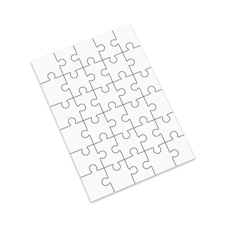 Unisub 9.84" x 6.88" Sublimation 30 piece Hardboard Puzzle - Gloss White/Raw Back - HeatPressNation