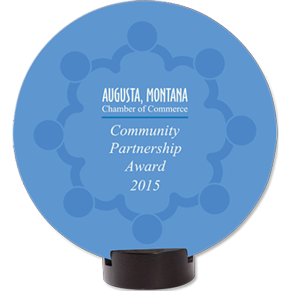 Unisub 5.75" Round Sublimation MDF Streamline Award - Gloss White/Black Back - HeatPressNation
