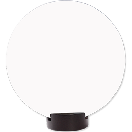 Unisub 5.75" Round Sublimation MDF Streamline Award - Gloss White/Black Back - HeatPressNation