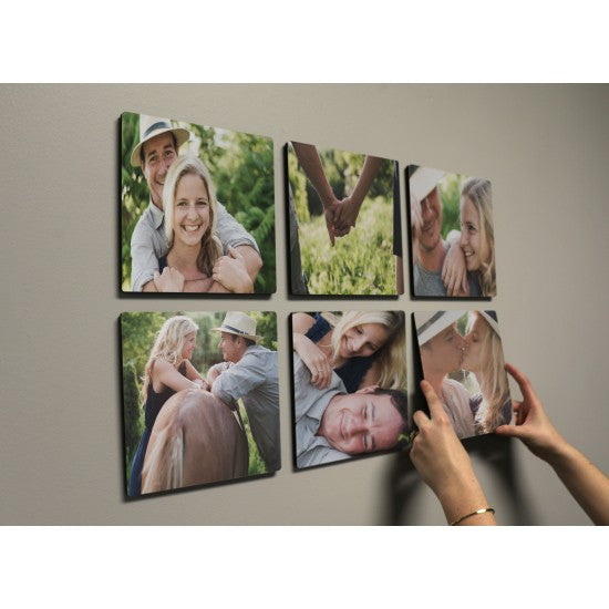 ChromaLuxe 8" x 6" 1/4" Sublimation MDF Wall Tile w/ Mount - Gloss White/Black Back - HeatPressNation