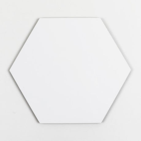 ChromaLuxe 8" x 9.2" Hexagon 1/4" Sublimation MDF Wall Tile w/ Mount - Gloss White/Black Back - HeatPressNation
