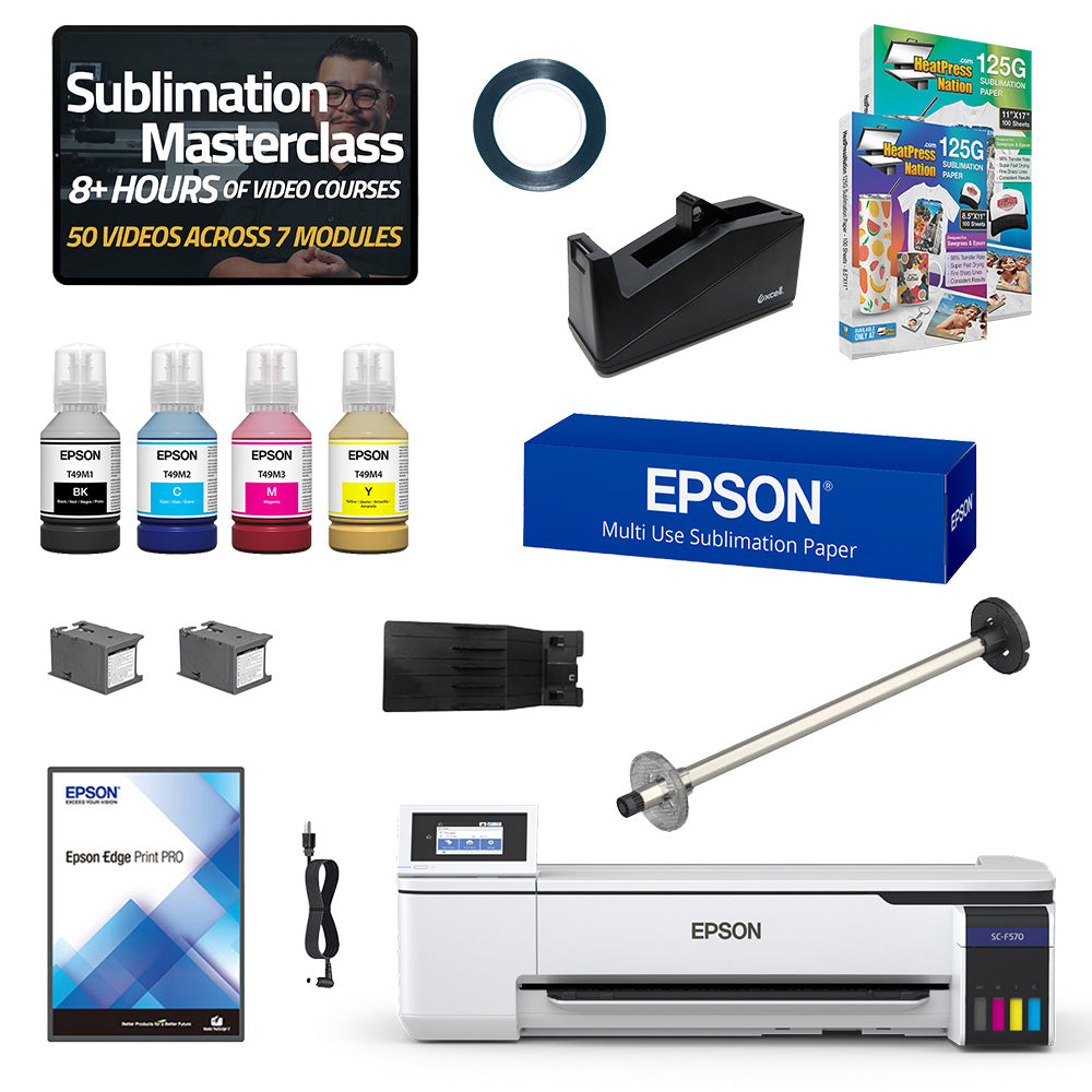Epson SureColor F570 24" Desktop Dye-Sublimation Printer Paper Bundle
