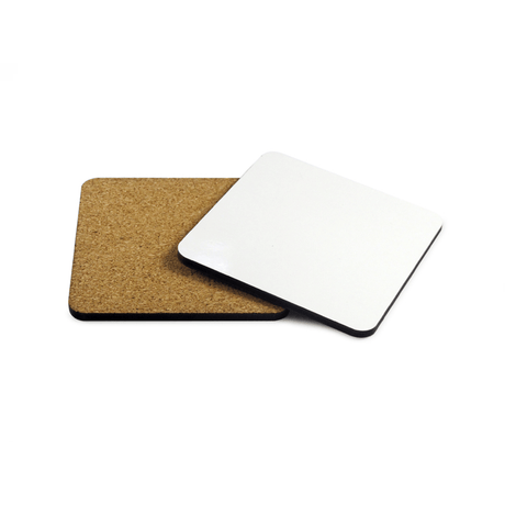 HPN SubliCraft 3.75" Square Sublimation Hardboard Coaster with Cork Back - HeatPressNation