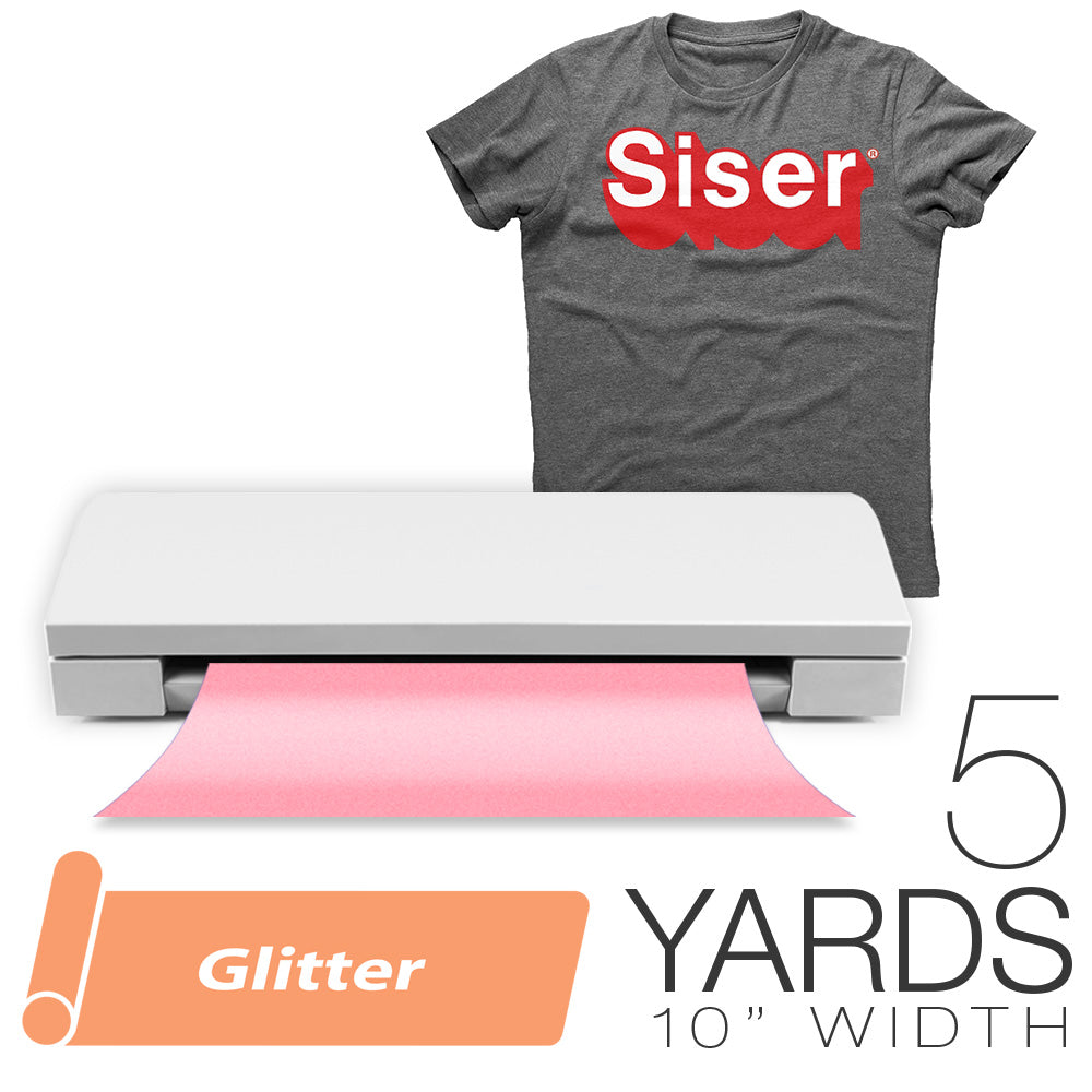 Siser GLITTER Heat Transfer Vinyl 5 Yards - 10" Silhouette Craft Cutting Width