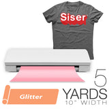 Siser GLITTER Heat Transfer Vinyl 5 Yards - 10" Silhouette Craft Cutting Width