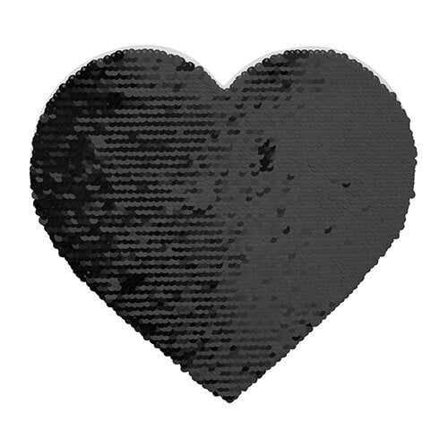 HPN SubliCraft Two-Color Sequin Heart 22 x 19.5 cm - Black / White Background