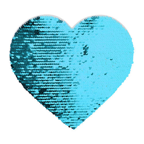 HPN SubliCraft Two-Color Sequin Heart 22 x 19.5 cm - Light Blue / White Background