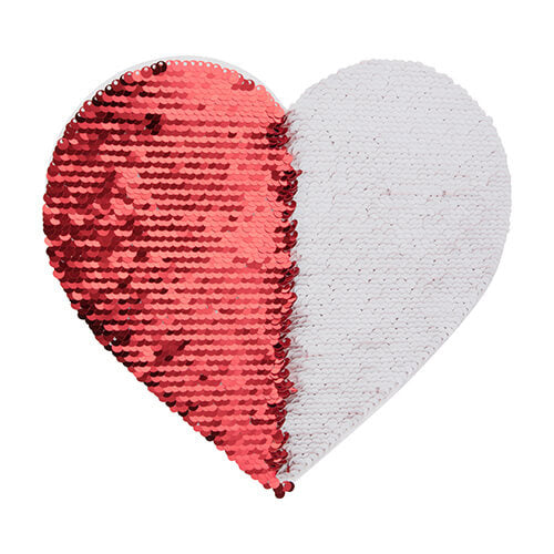 HPN SubliCraft Two-Color Sequin Heart 22 x 19.5 cm - Red / White Background