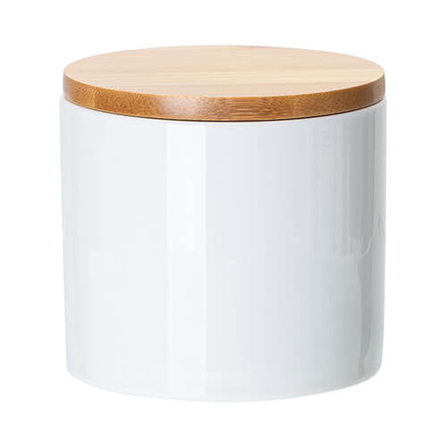 HPN SubliCraft 480 ml Ceramic Container with Wooden Lid for Sublimation
