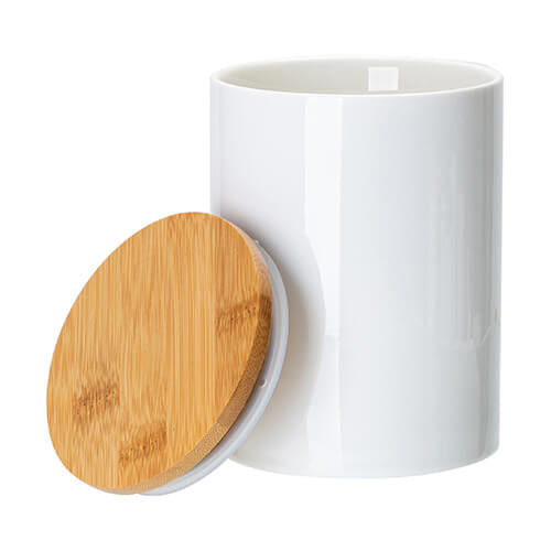 HPN SubliCraft 750 ml Ceramic Container with Wooden Lid for Sublimation