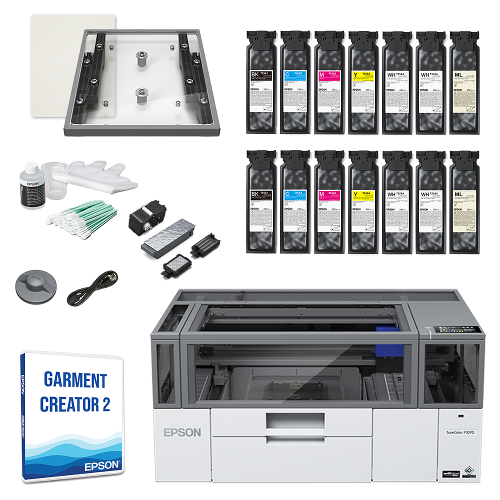 Epson SureColor F1070 DTG/DTF Hybrid Printer Double Ink Bundle