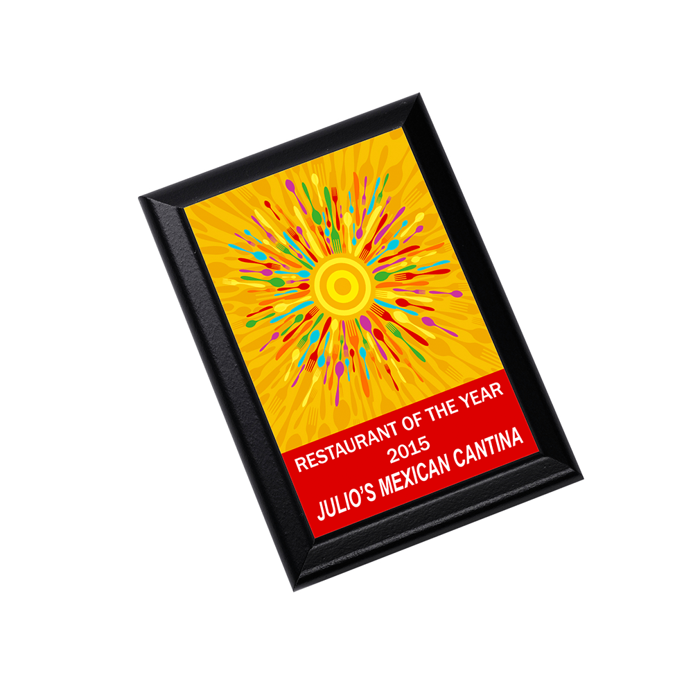 Unisub 9" x 12" Black Sublimation MDF Plaque with Ogee Edge - HeatPressNation