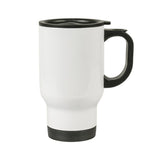HPN SubliCraft 14 oz. White Sublimation Stainless Steel Travel Mug - 24 per Case - HeatPressNation